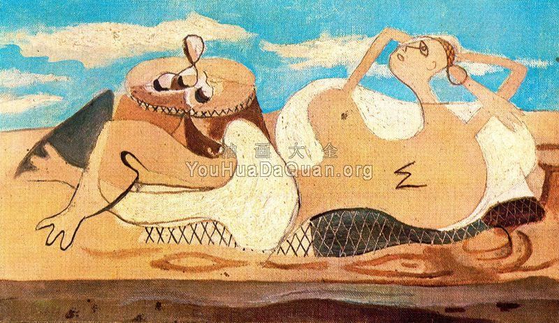 Nude Reclining on the pedestal - 乔治·勃拉克